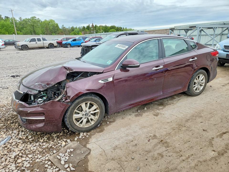 2017 Kia Optima VIN 5XXGT4L3XHG156687 COPART salvage auction — FRONT END, Il - Salvage Certificate, sold $1,350 on 2026-07-06 (photo 1)