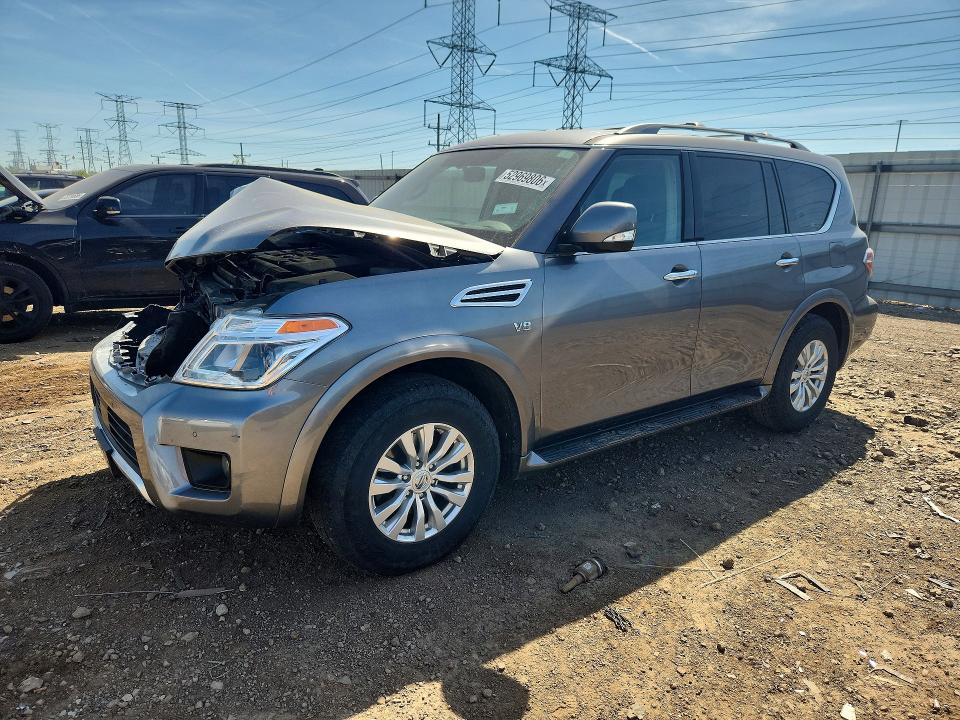 2018 Nissan Armada VIN JN8AY2NC9J9552707 COPART salvage auction — FRONT END, Il - Salvage Certificate, sold $5,000 on 2026-07-09 (photo 1)