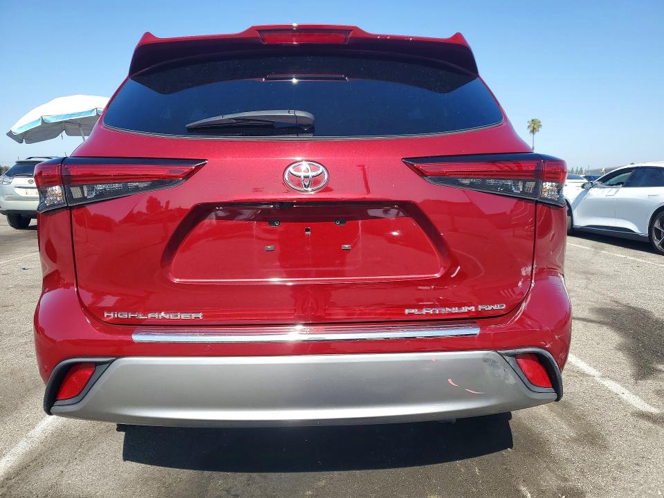 2023 Toyota Highlander VIN 5TDKDRBH9PS023496 COPART salvage auction — FRONT END, Ca - Salvage Certificate, sold $18,100 on 2026-07-10 (photo 6)