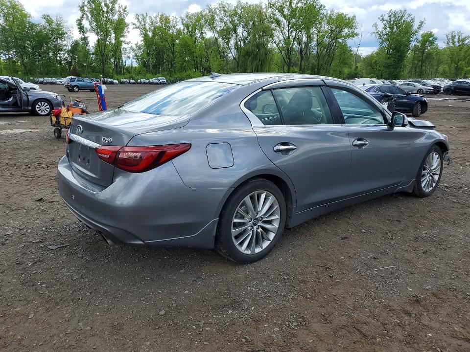 2021 Infiniti Q50 VIN JN1EV7BR2MM750092 COPART salvage auction — FRONT END, Ny - Cert Of Title-Salvage, sold $2,650 on 2026-07-07 (photo 3)