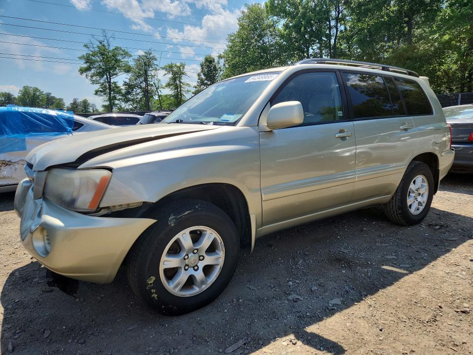 2002 Toyota Highlander VIN JTEHF21A920044971 COPART salvage auction — FRONT END, Md - Cert Of Salvage > 75% Damage, sold $425 on 2026-07-10 (photo 1)