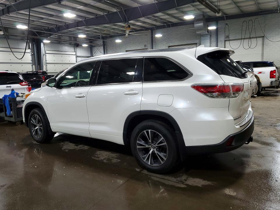 2016 Toyota Highlander VIN 5TDJKRFH5GS352739 COPART salvage auction — FRONT END, Mn - Cert Of Title-Salvage, sold $250 on 2026-07-21 (photo 2)