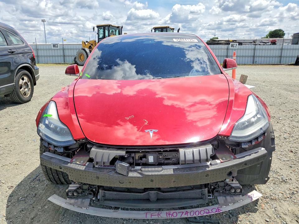 2018 Tesla Model 3 VIN 5YJ3E1EA0JF008849 COPART salvage auction — FRONT END, CA - SALVAGE CERTIFICATE, sold $5,900 on 2026-07-07 (photo 5)