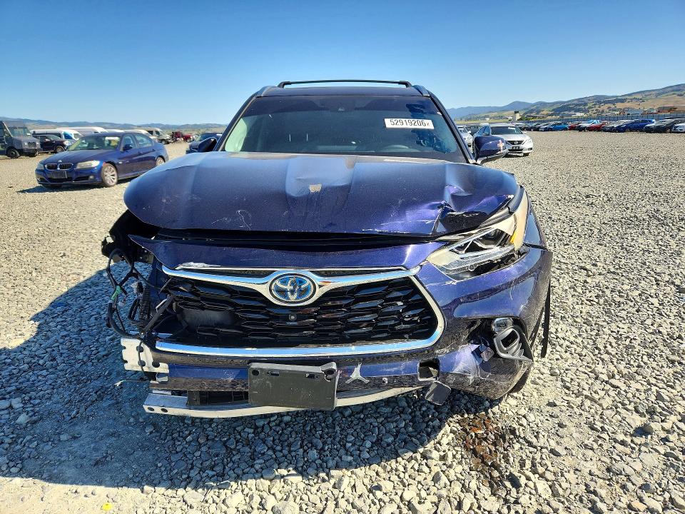2021 Toyota Highlander VIN 5TDXBRCHXMS524290 COPART salvage auction — FRONT END, Ca - Salvage Certificate, sold $13,300 on 2026-07-13 (photo 5)