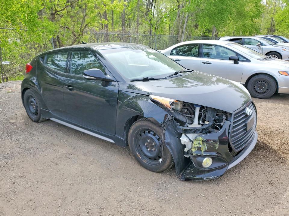 2013 Hyundai Veloster VIN KMHTC6AE8DU097203 COPART salvage auction — FRONT END, On - Permit Salvage, sold $750 on 2026-07-09 (photo 4)
