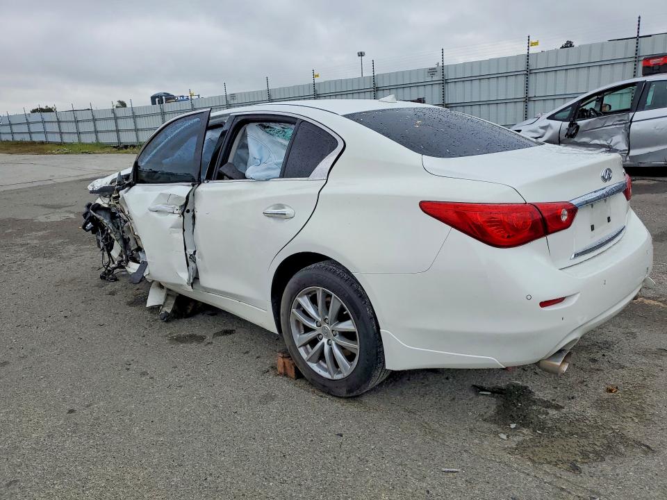 2014 Infiniti Q50 VIN JN1BV7AP8EM677282 COPART salvage auction — FRONT END, Ca - Salvage Certificate, sold $250 on 2026-07-14 (photo 2)