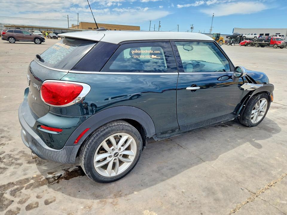 2013 Mini VIN WMWSS5C50DWN66621 COPART salvage auction — FRONT END, Tx - Salvage Vehicle Title, sold $1,100 on 2026-07-27 (photo 3)