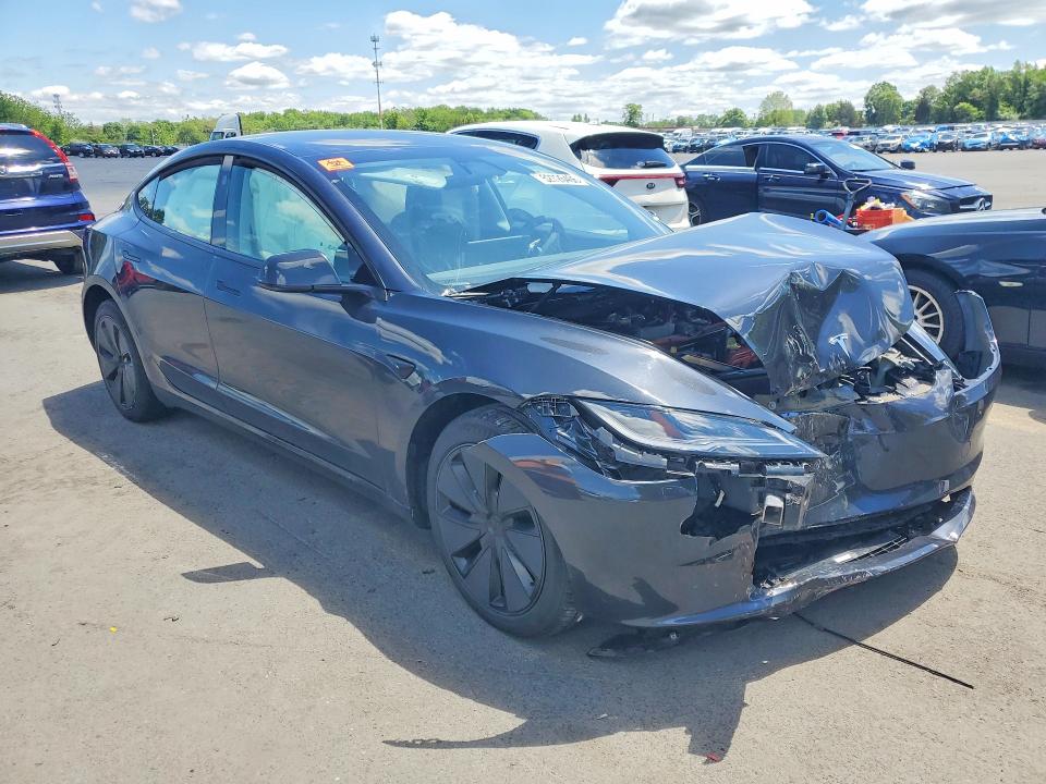 2025 Tesla Model 3 VIN 5YJ3E1EA9SF980158 COPART salvage auction — FRONT END, Nj - Cert Of Title-Salvage, sold $7,200 on 2026-07-28 (photo 4)