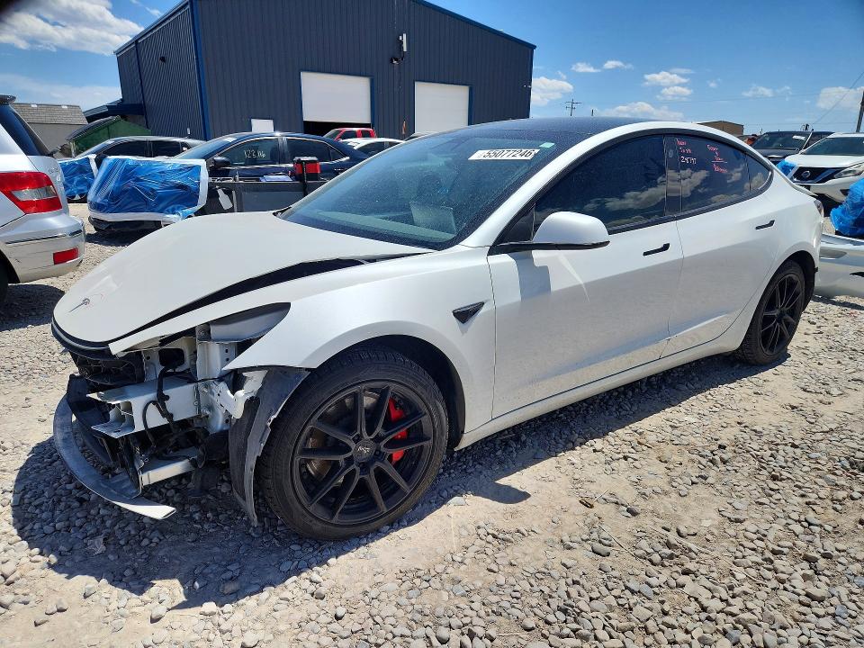 2021 Tesla Model 3 VIN 5YJ3E1EC3MF059669 COPART salvage auction — REAR END, UT - SALVAGE CERTIFICATE, sold $7,700 on 2026-07-24 (photo 1)