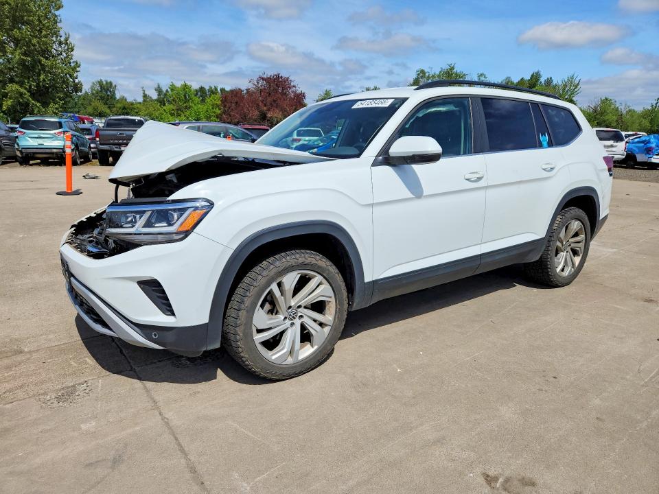 2021 Volkswagen Atlas VIN 1V2HR2CA4MC554475 COPART salvage auction — FRONT END, Or - Salvage Title Certificate, sold $2,500 on 2026-08-17 (photo 1)