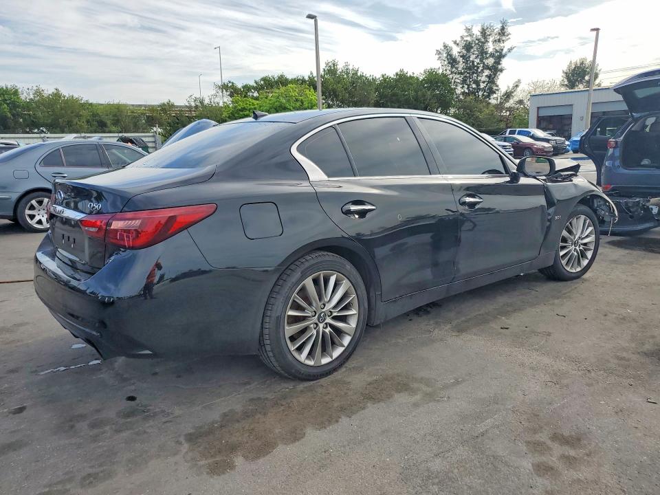 2019 Infiniti Q50 VIN JN1EV7AR7KM559458 COPART salvage auction — FRONT END, Fl - Cert Of Ttl-Rebuilt&Slvg Rbld, sold $1,600 on 2026-07-22 (photo 3)