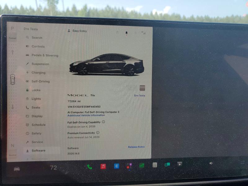 2021 Tesla VIN 5YJSA1E55MF440450 COPART salvage auction — REAR END, Salvage Title, sold $7,600 on 2026-07-23 (photo 9)