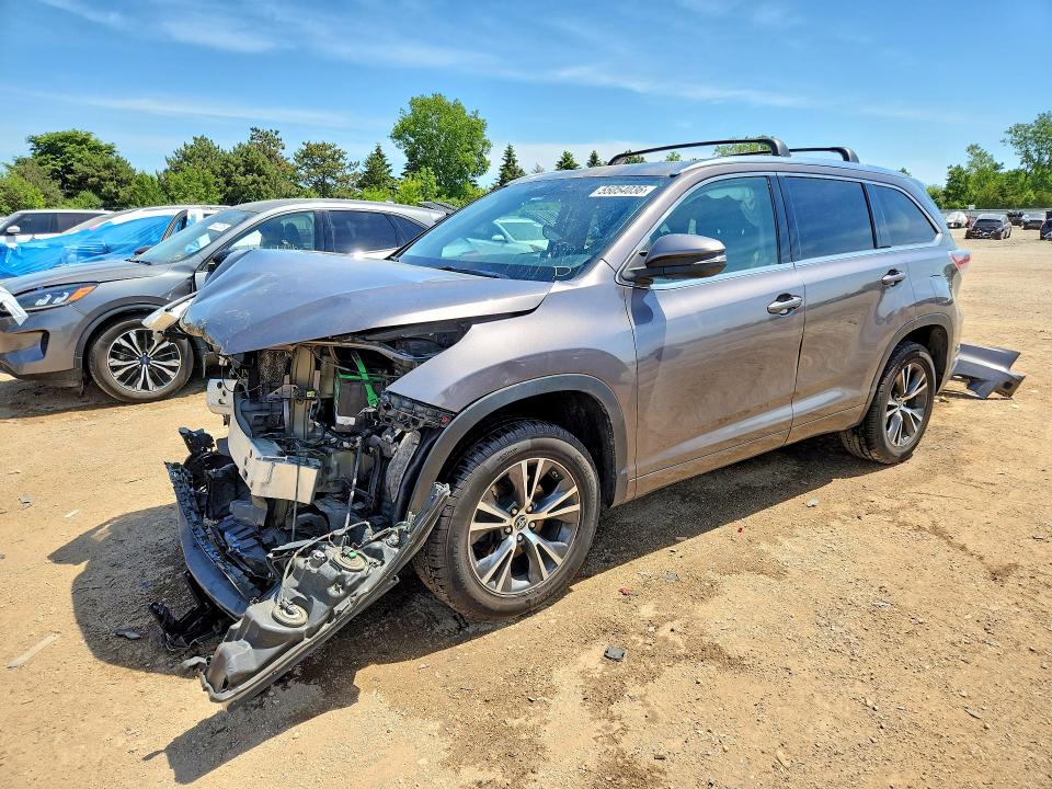 2016 Toyota VIN 5TDKKRFH5GS127001 COPART salvage auction — FRONT END, Il - Salvage Certificate, sold $4,900 on 2026-07-09 (photo 1)