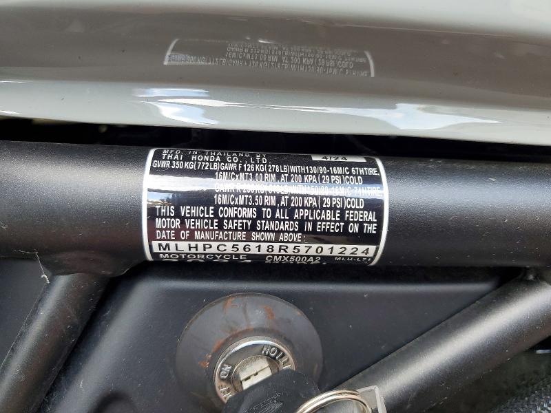 2024 Honda VIN MLHPC5618R5701224 COPART salvage auction — FRONT END, Ny - Mv-907A Salvage Certificate, sold $1,550 on 2026-07-17 (photo 9)