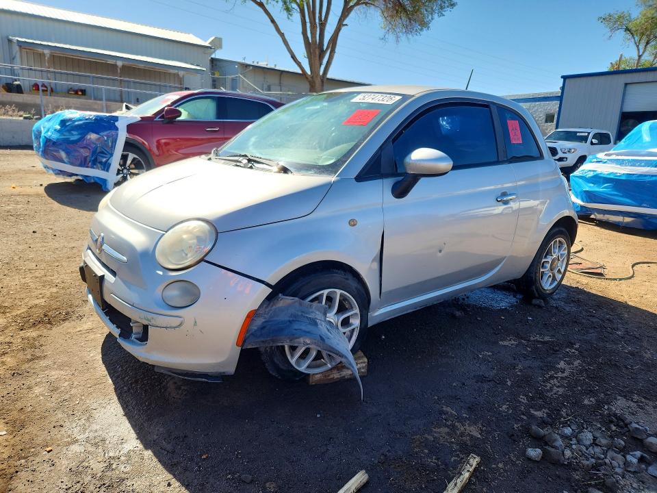 2013 Fiat 500 VIN 3C3CFFAR5DT545815 COPART salvage auction — FRONT END, Nm - Cert Of Title-Salvage, sold $175 on 2026-07-09 (photo 1)