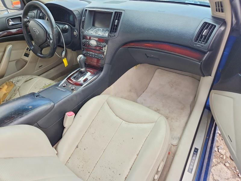 2013 Infiniti G VIN JN1CV6EK1DM921527 COPART salvage auction — FRONT END, Tn - Salvage Certificate, sold $1,850 on 2026-07-14 (photo 8)