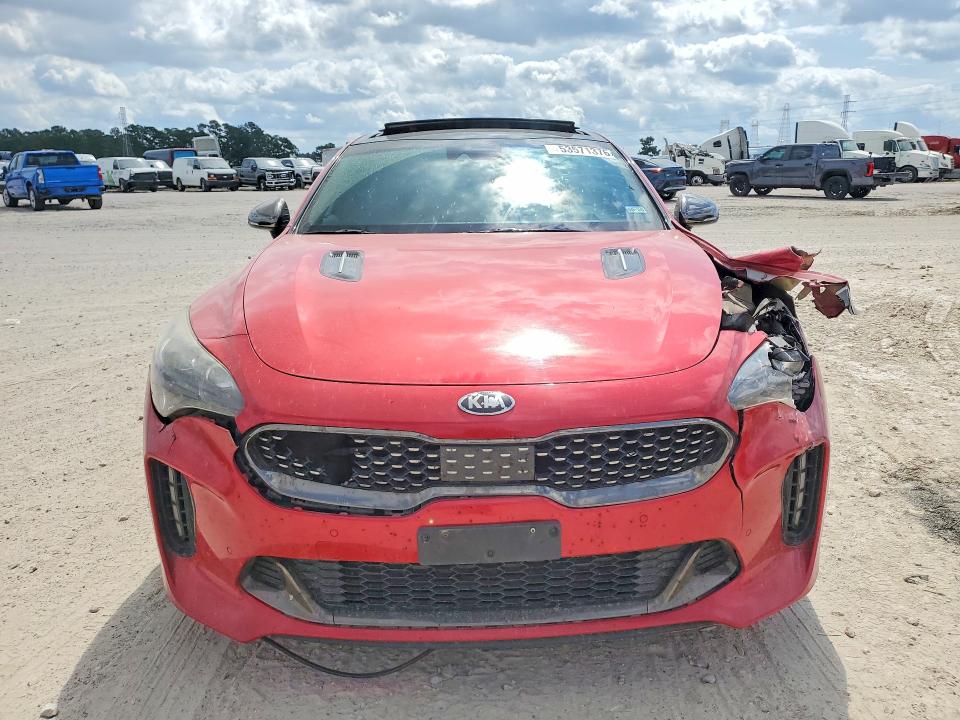 2018 Kia Stinger VIN KNAE55LC1J6017721 COPART salvage auction — FRONT END, Tx - Salvage Vehicle Title, sold $5,800 on 2026-07-31 (photo 5)