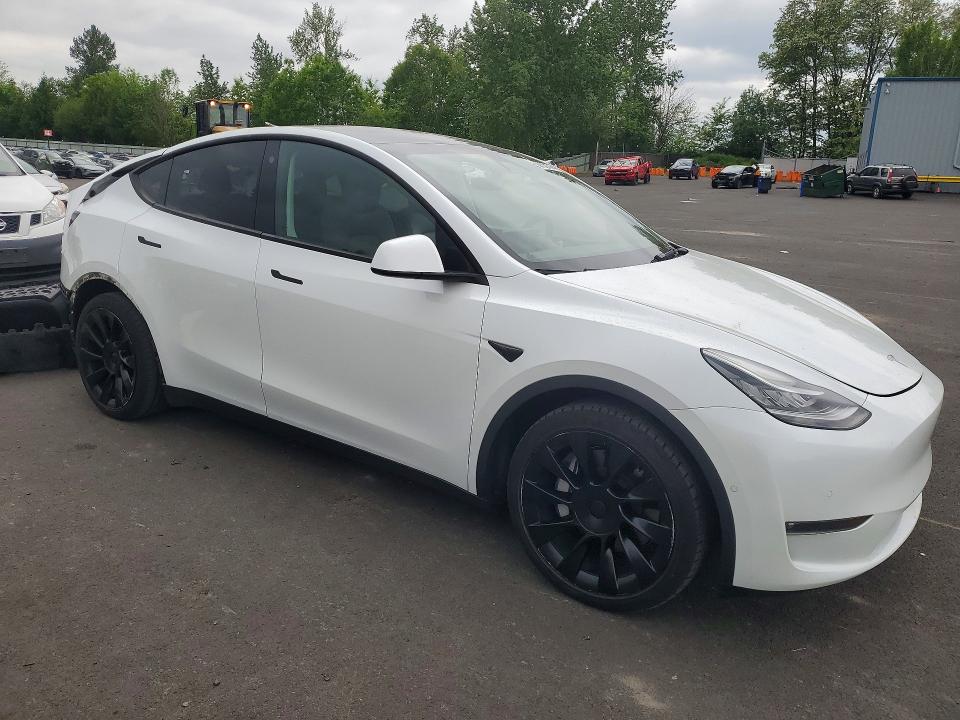 2021 Tesla VIN 5YJYGAEE0MF232081 COPART salvage auction — REAR END, Or - Salvage Title Certificate, sold $125 on 2026-07-27 (photo 4)