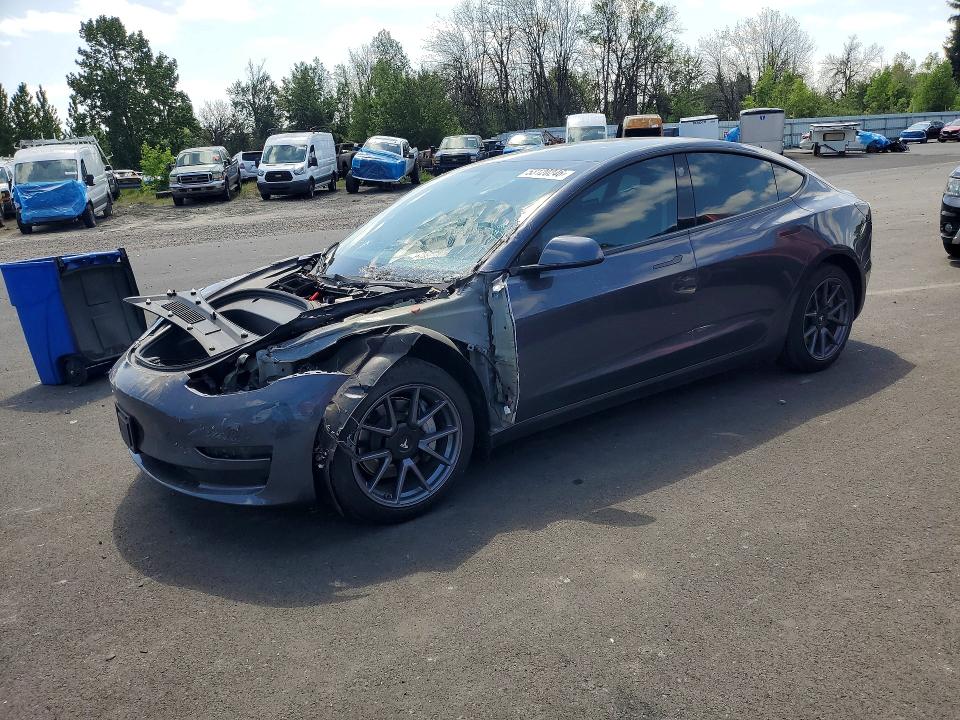 2022 Tesla Model 3 VIN 5YJ3E1EB4NF257766 COPART salvage auction — FRONT END, Or - Salvage Title Certificate, sold $6,900 on 2026-07-06 (photo 1)