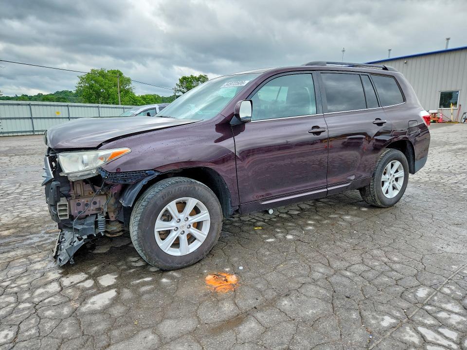 2012 Toyota Highlander VIN 5TDBK3EH1CS156701 COPART salvage auction — FRONT END, Va - Certificate Of Title, sold $2,800 on 2026-07-22 (photo 1)