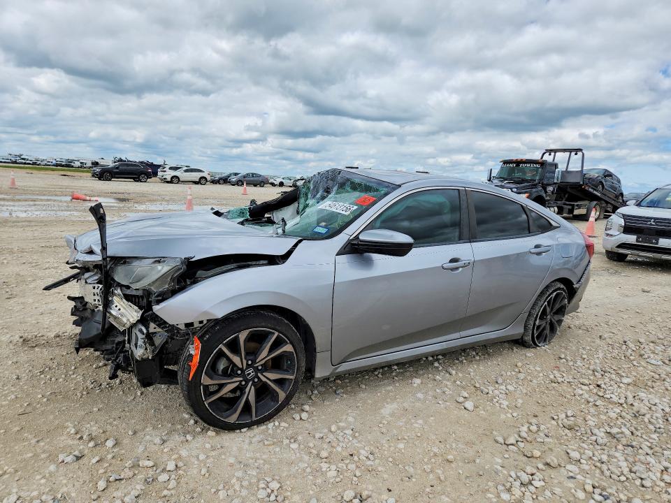 2021 Honda Civic VIN 2HGFC2F80MH519837 COPART salvage auction — FRONT END, TX - SALVAGE VEHICLE TITLE, sold $1,500 on 2026-07-19 (photo 1)