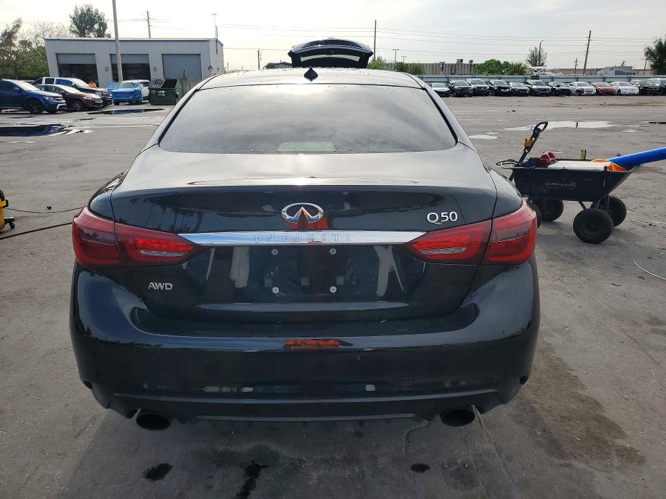 2019 Infiniti Q50 VIN JN1EV7AR7KM559458 COPART salvage auction — FRONT END, Fl - Cert Of Ttl-Rebuilt&Slvg Rbld, sold $1,600 on 2026-07-22 (photo 6)