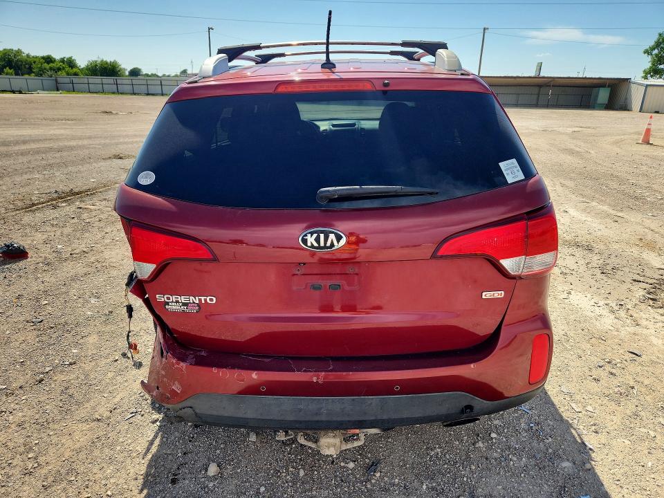 2015 Kia Sorento VIN 5XYKT4A63FG579529 COPART salvage auction — REAR END, Tx - Salvage Vehicle Title, sold $1,400 on 2026-07-08 (photo 6)
