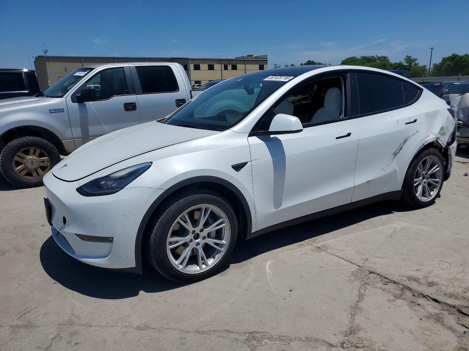 2021 Tesla VIN 5YJYGAEE6MF116092 COPART salvage auction — REAR END, Tx - Salvage Vehicle Title, sold $8,500 on 2026-07-09 (photo 1)