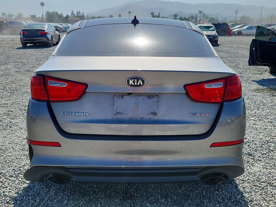 2015 Kia Optima VIN 5XXGN4A70FG361867 COPART salvage auction — REAR END, Ca - Salvage Certificate, sold $1,000 on 2026-07-15 (photo 6)