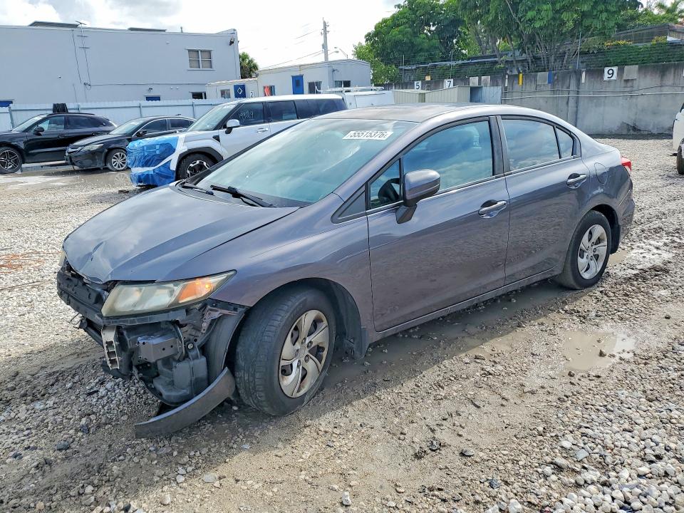 2014 Honda Civic VIN 19XFB2F56EE059796 COPART salvage auction — FRONT END, Fl - Cert Of Title Slvg Rebuildable, sold $1,600 on 2026-07-02 (photo 1)