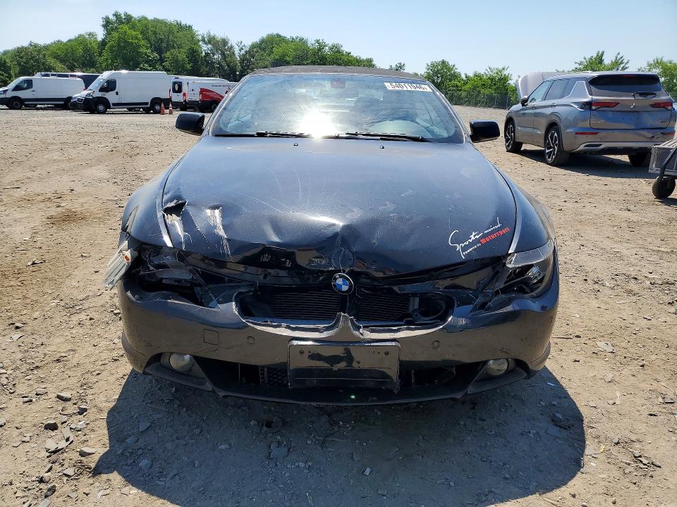 2005 BMW 6er VIN WBAEK734X5B326243 COPART salvage auction — FRONT END, Md - Cert Of Salvage > 75% Damage, sold $600 on 2026-07-14 (photo 5)