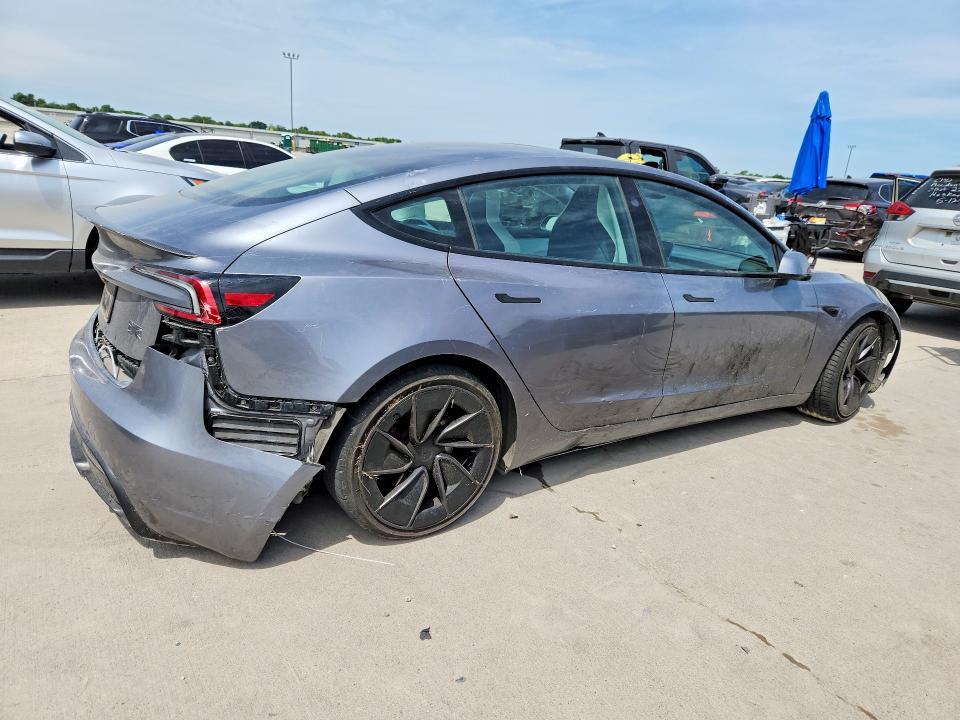2024 Tesla Model 3 VIN 5YJ3E1ET8RF865224 COPART salvage auction — REAR END, Tx - Salvage Vehicle Title, sold $19,900 on 2026-07-16 (photo 3)