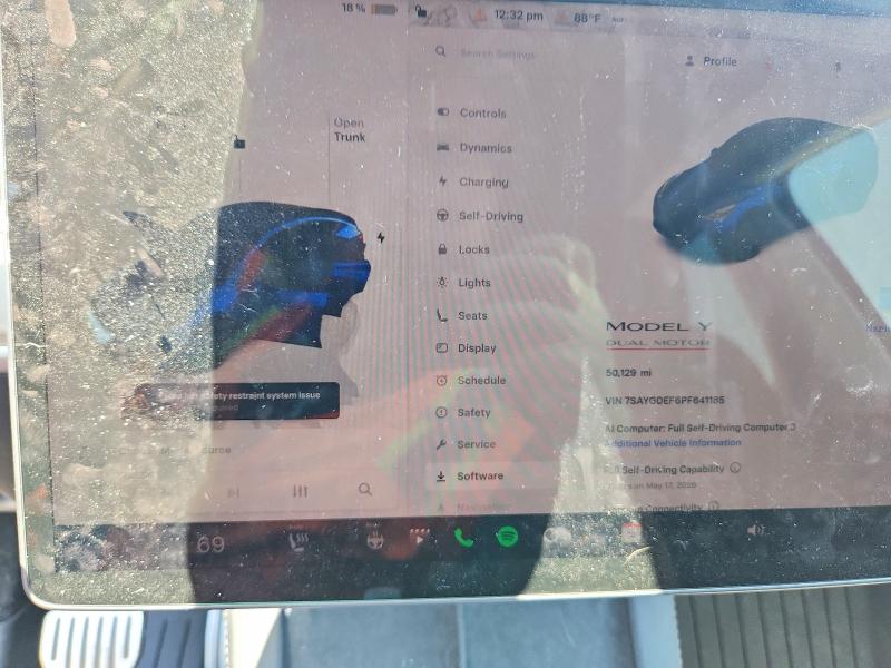 2023 Tesla VIN 7SAYGDEF6PF641185 COPART salvage auction — FRONT END, Tx - Salvage Vehicle Title, sold $11,100 on 2026-07-10 (photo 9)