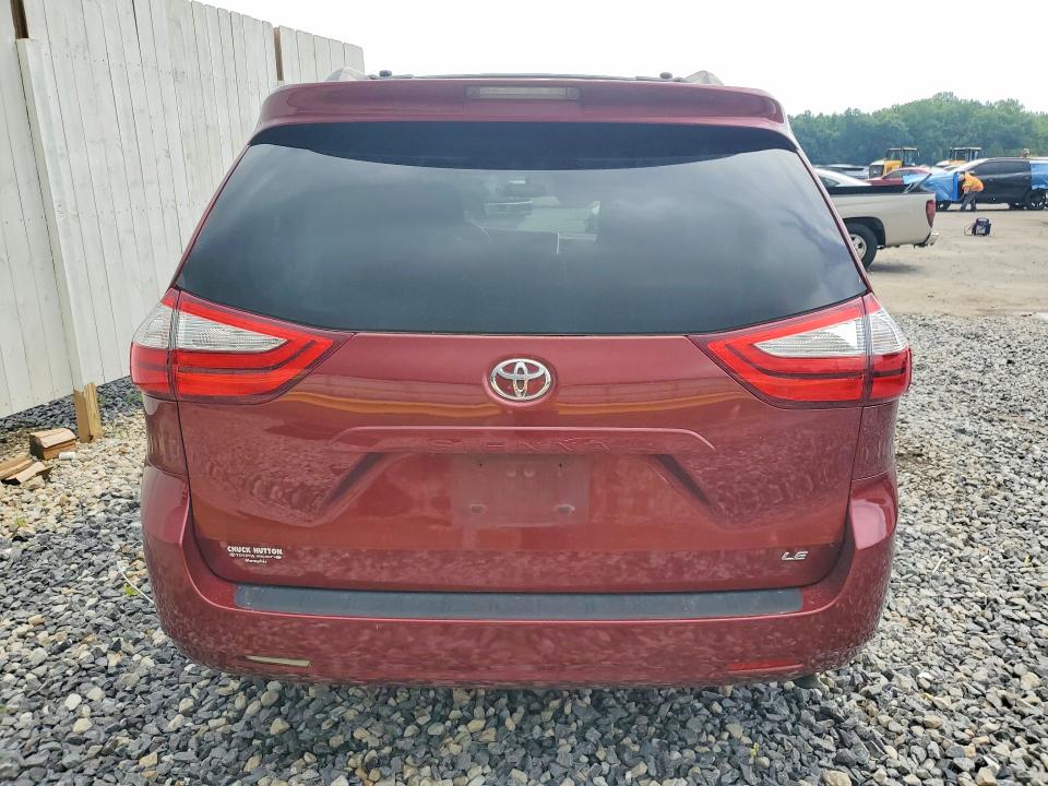 2016 Toyota Sienna VIN 5TDKK3DC0GS709060 COPART salvage auction — FRONT END, Tn - Salvage Certificate, sold $1,250 on 2026-07-28 (photo 6)