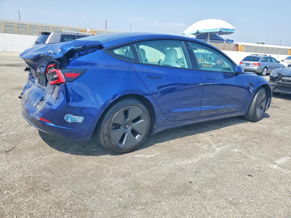 2021 Tesla Model 3 VIN 5YJ3E1EA5MF875233 COPART salvage auction — REAR END, Ca - Salvage Certificate, sold $5,200 on 2026-07-10 (photo 3)