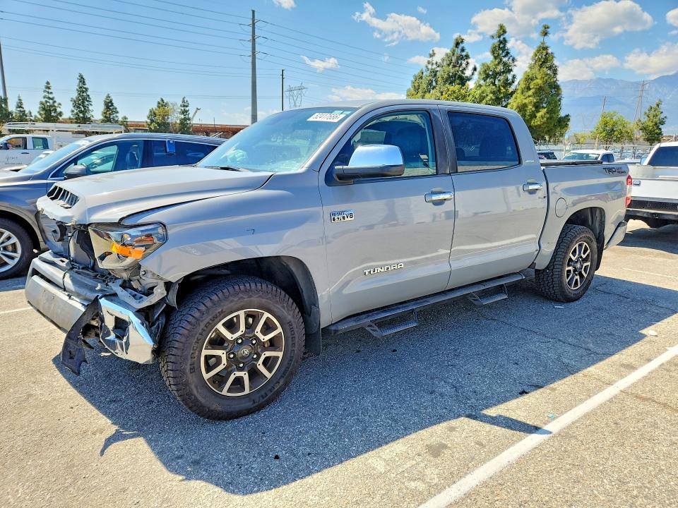2021 Toyota Tundra VIN 5TFFY5F12MX289296 COPART salvage auction — FRONT END, Ca - Salvage Certificate, sold $12,600 on 2026-07-09 (photo 1)