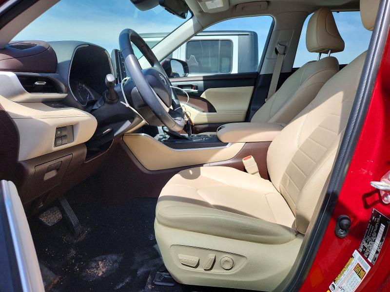 2022 Toyota Highlander VIN 5TDGZRAH3NS550634 COPART salvage auction — SIDE, TX - SALVAGE VEHICLE TITLE, sold $9,800 on 2026-07-15 (photo 7)