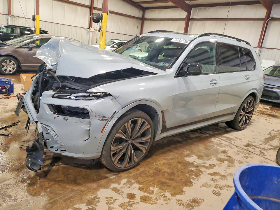 2025 BMW X7 VIN 5UX33EM02S9Y23621 COPART salvage auction — FRONT END, Pa - Certificate Of Salvage, sold $250 on 2026-07-21 (photo 1)