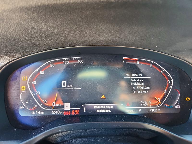 2020 BMW X4 VIN 5UX2V1C05L9C53005 COPART salvage auction — FRONT END, Tx - Salvage Vehicle Title, sold $200 on 2026-07-24 (photo 9)