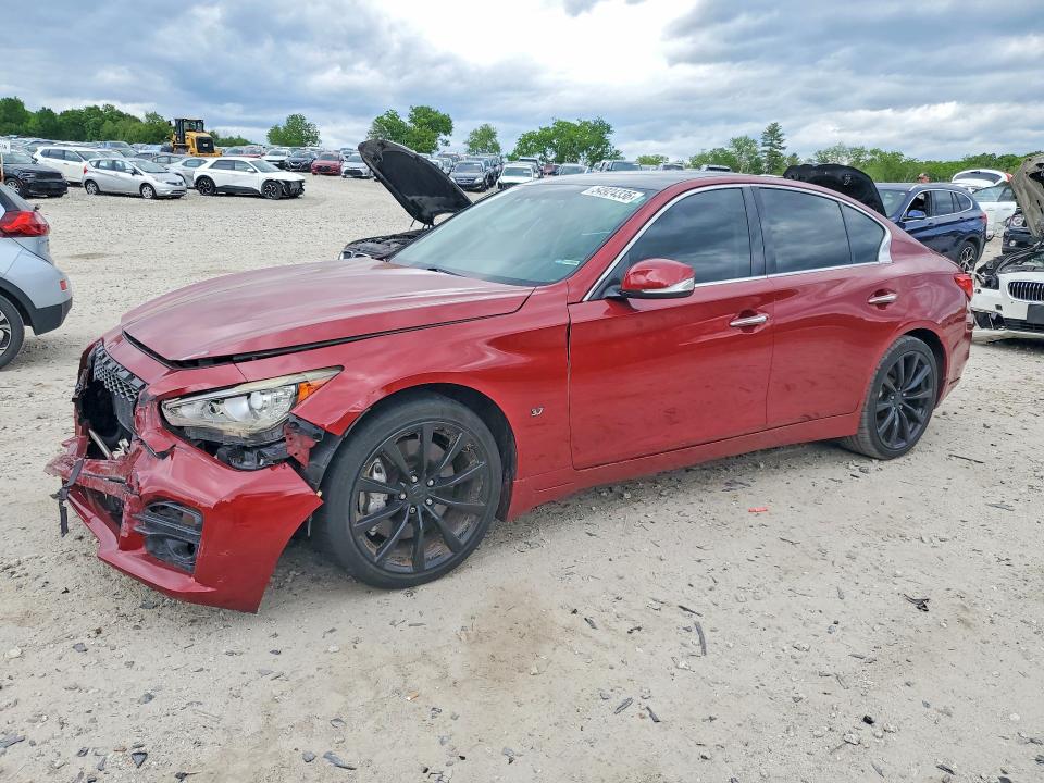 2014 Infiniti VIN JN1BV7AR6EM682918 COPART salvage auction — FRONT END, Ma - Cert Of Title-Reconstrctd Coll, sold $1,300 on 2026-07-22 (photo 1)