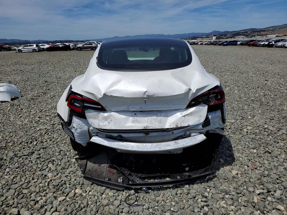 2023 Tesla Model 3 VIN 5YJ3E1EA9PF506430 COPART salvage auction — REAR END, Ca - Salvage Certificate, sold $4,500 on 2026-07-13 (photo 6)