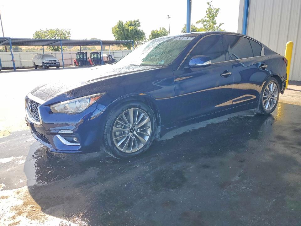 2022 Infiniti Q50 VIN JN1EV7BP8NM310653 COPART salvage auction — REAR END, CA - CERTIFICATE OF TITLE, sold $12,800 on 2026-07-14 (photo 1)