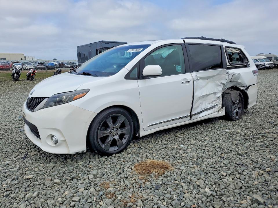 2015 Toyota Sienna VIN 5TDXK3DC8FS586967 COPART salvage auction — SIDE, Ca - Salvage Certificate, sold $3,100 on 2026-07-15 (photo 1)