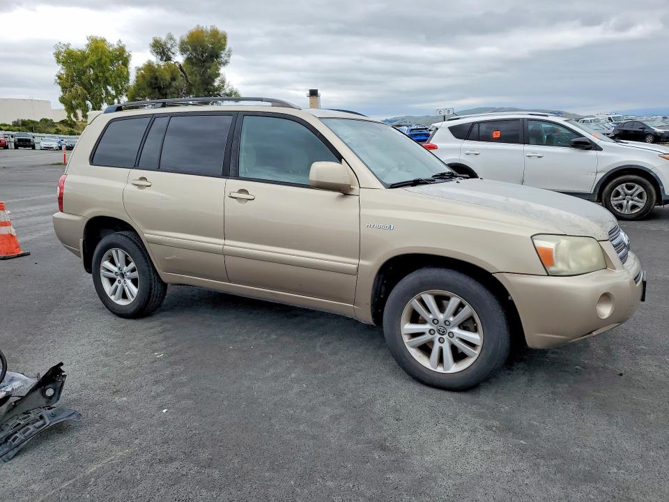 2006 Toyota Highlander hybrid VIN JTEEW21A760020662 COPART salvage auction — FRONT END, Ca - Salvage Certificate, sold $750 on 2026-07-08 (photo 4)