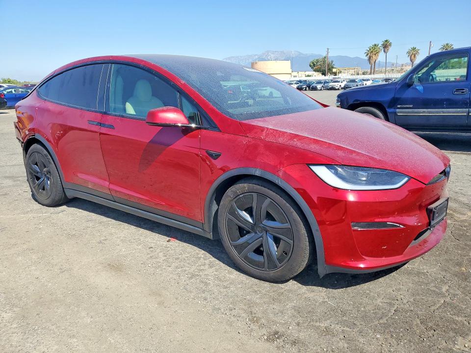 2026 Tesla Model x VIN 7SAXCBE59TF473345 COPART salvage auction — REAR END, Ca - Salvage Certificate, sold $38,500 on 2026-07-02 (photo 4)
