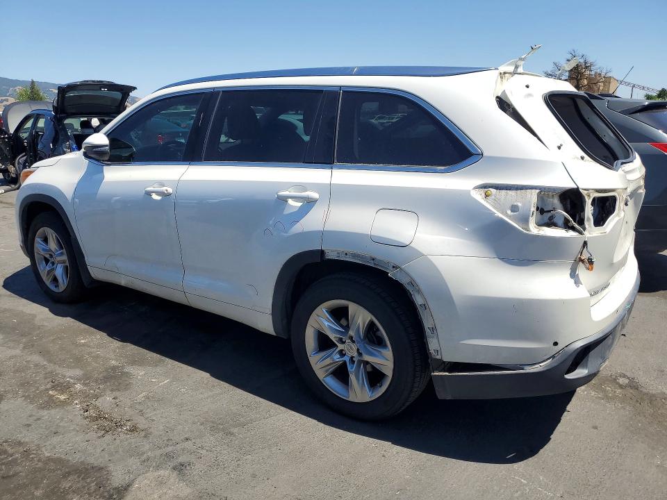 2015 Toyota Highlander VIN 5TDDKRFH1FS103446 COPART salvage auction — REAR END, Ca - Salvage Certificate, sold $9,100 on 2026-07-14 (photo 2)