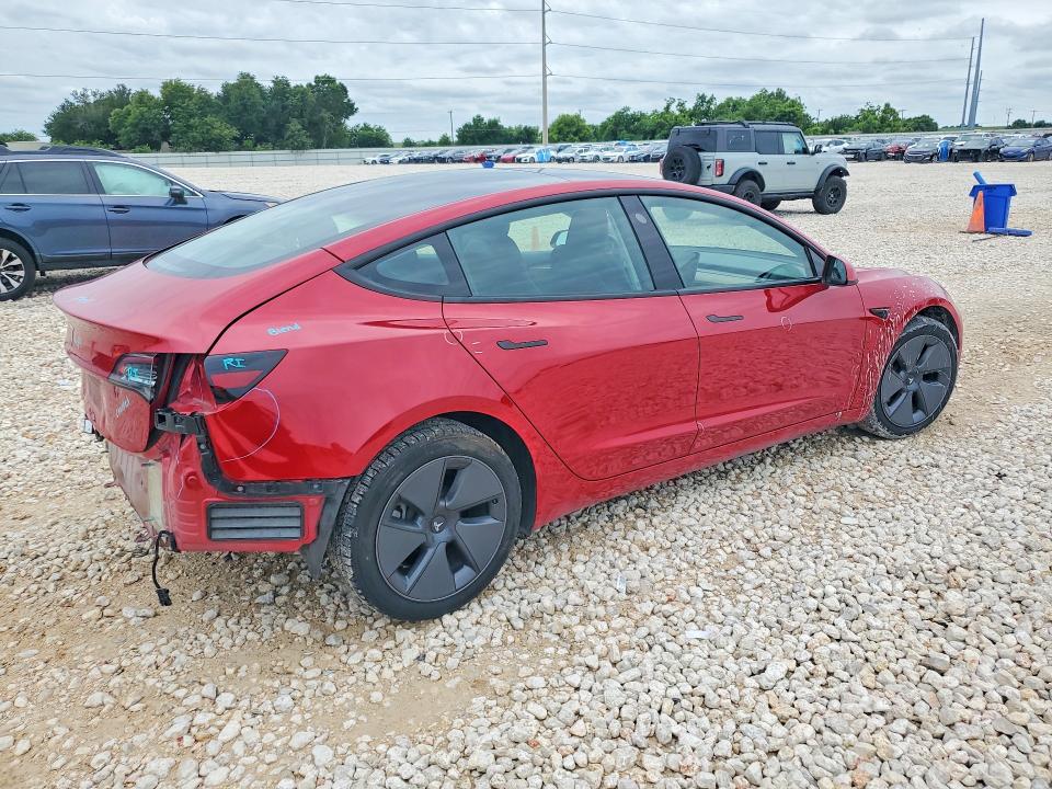 2023 Tesla Model 3 VIN 5YJ3E1EA3PF494713 COPART salvage auction — REAR END, Tx - Salvage Vehicle Title, sold $8,500 on 2026-07-23 (photo 3)