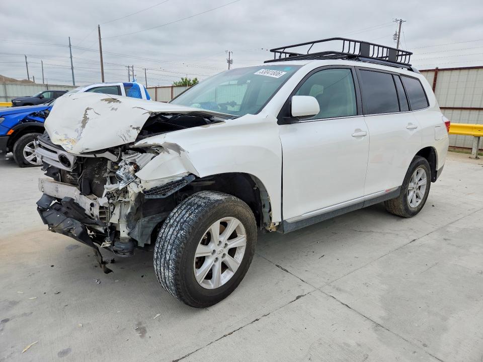 2013 Toyota Highlander VIN 5TDZA3EH8DS035196 COPART salvage auction — FRONT END, Tx - Salvage Vehicle Title, sold $1,750 on 2026-07-21 (photo 1)