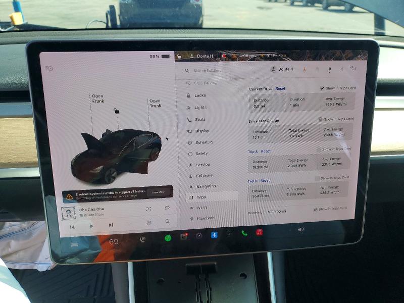 2019 Tesla VIN 5YJ3E1EA5KF305178 COPART salvage auction — FRONT END, Nc - Salvage Certificate Of Title, sold $6,000 on 2026-07-21 (photo 9)