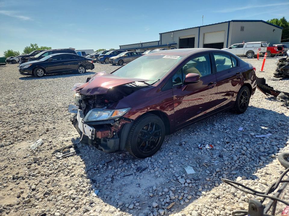 2013 Honda Civic VIN 19XFB2F87DE003262 COPART salvage auction — FRONT END, MI - CERTIFICATE OF TITLE, sold $525 on 2026-07-09 (photo 1)
